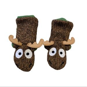 Lazy One moose woodland slipper, no slip bottom